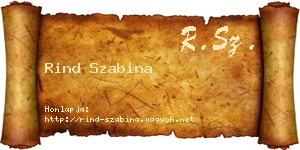 Rind Szabina névjegykártya